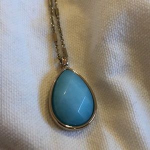 Long blue reversible necklace